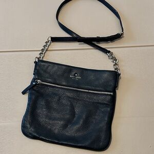 Kate Spade Black Leather Crossbody Bag with Gold chain